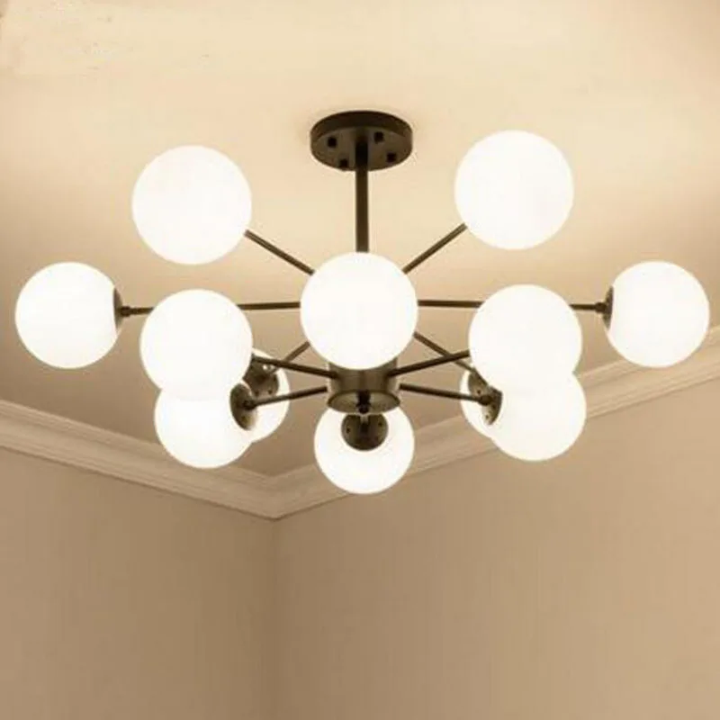 Modern minimalist glass ball chandelier Creative living room bedroom lighting Restaurant round glass chandelier Lighting fixture Modern minimalist glass ball chandelier Creative living room bedroom lighting Restaurant round glass chandelier Lighting fixture