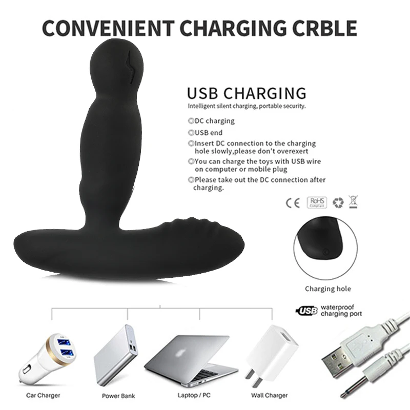Rotation Anal Plug Vibrator With Heating Sex Toys For Men Wireless Remote Prostate Massager Vibrating Butt Plug Intimate Goods 3