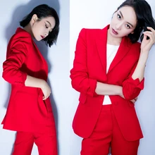 *#Best Price Set women's work pants casual small suit professional OL suit suit solid color long-sleeved single-breasted two-piece female *#Best Price Set women's work pants casual small suit professional OL suit suit solid color long-sleeved single-breasted two-piece female