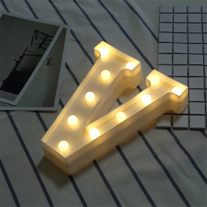 DIY LED Night Light Plastic Letter Marquee Sign Alphabet Lamp Home Club Wall Decor Christmas Wedding Party Holiday Decorations  (3)