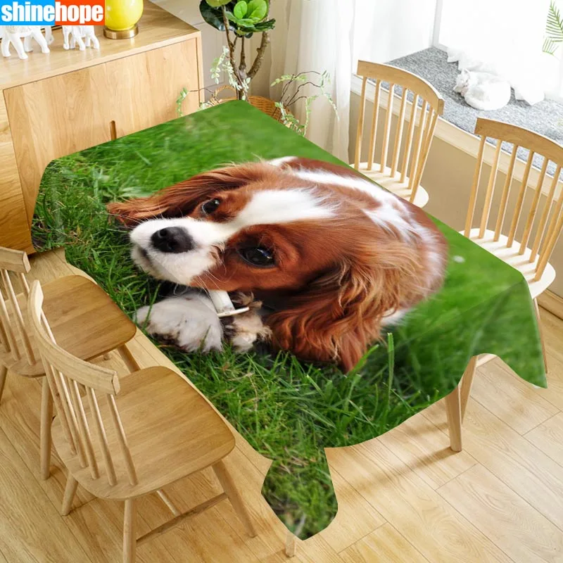 Скатерть на заказ King Charles Spaniel «Оксфорд» с принтом прямоугольная Водонепроницаемая маслостойкая Скатерть с изображением животных Свадебная скатерть - Цвет: tablecloths 1