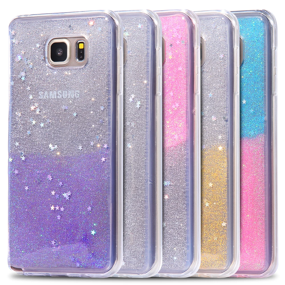 Роскошные Тонкий Прозрачный Чехол Soft ТПУ Блеск Bling Звезды Прозрачная Задняя