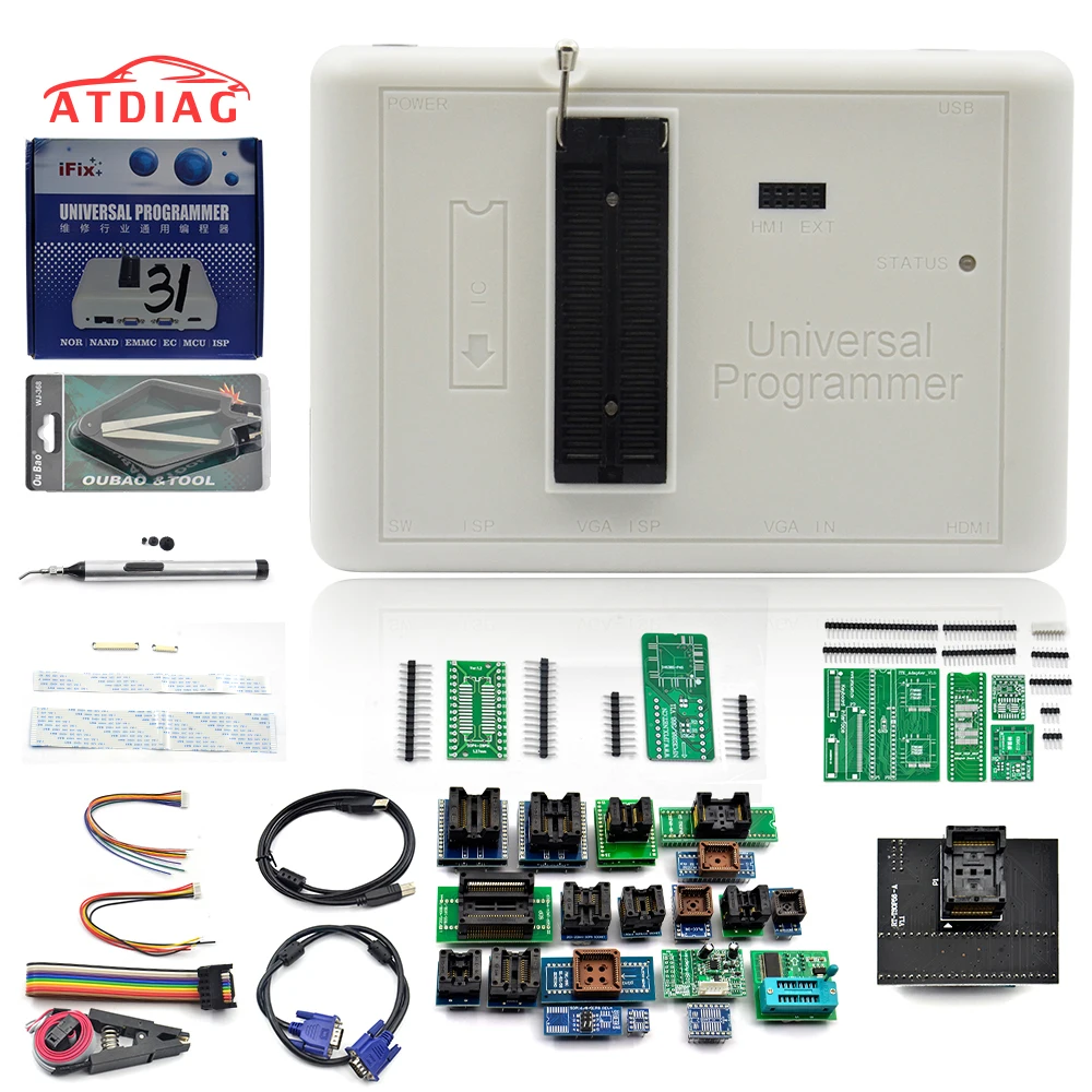

Original RT809H EMMC-Nand FLASH Extremely fast Universal Programmer +36 Items +Sucking Pen EMMC-Nand