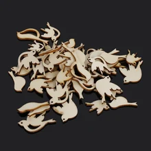 50 шт./компл. новые смешанные в форме Птиц Деревянная Скрапбукинг ломтиками украшения DIY ручной работы украшения свадебные принадлежности