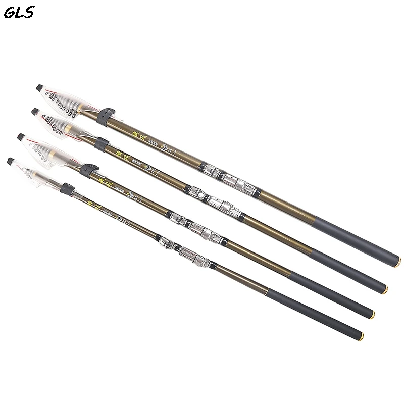 2.7M-6.3M Portable Telescopic Fishing Rod Stream Hand toughness Carbon Fiber Spinning Rods | Спорт и развлечения