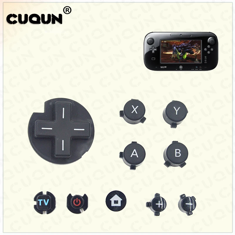 Original Full Bottons Set For WiiU Gamepad Included Home Button Cross