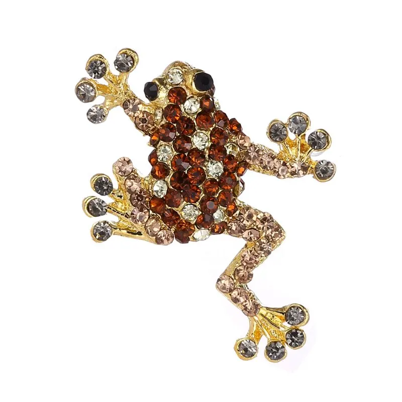 Fashion animal frog Brooch pins crystal Brooches women dress Costume ...