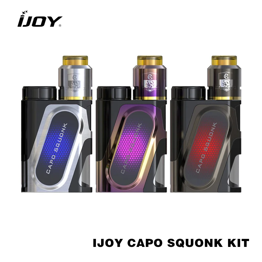 Оригинальный Ijoy CAPO Squonk комплект с 20700 батареей 3000 мАч 9 мл бутылка IJOY SQUONK коробка