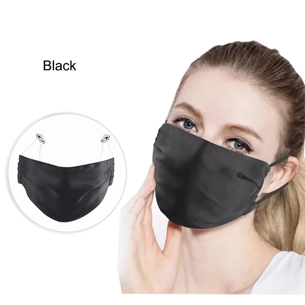 1 шт. шелковая Солнцезащитная маска для рта черная УФ Защита дышащая летняя тонкая секция Мужская и женская Пылезащитная маска для лица респиратор