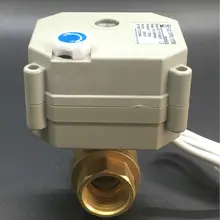 TF15-B2-B 2-полосная BSP 1/2 ''латунь DN15 моторизованный шаровой клапан с ручным управлением DC9V-35V 3 провода 7 провода для орошения