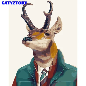 

Unframed Mr. Deer Animal Diy Painting By Numbers Kits Acrylic Drawing Paint By Numbers Modern Wall Art Canvas Painting Artwork