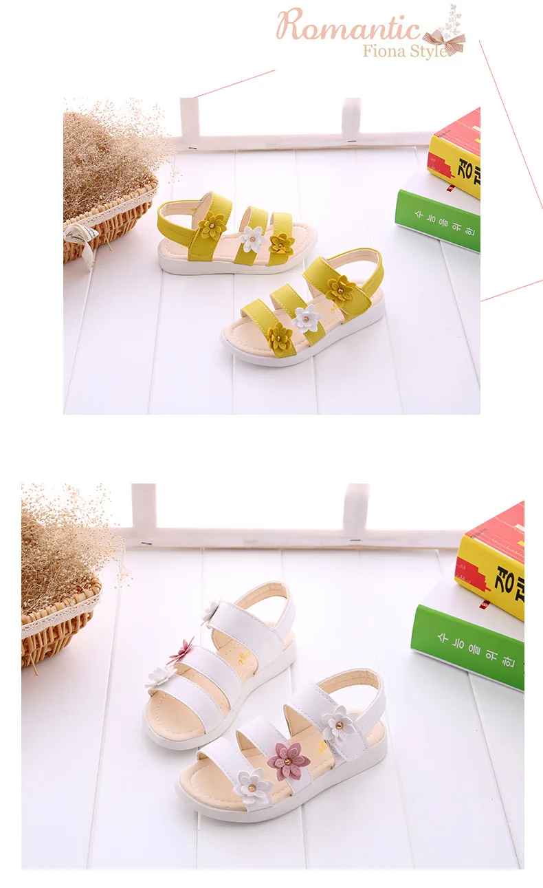 Children's Shoes Summer Style Children Sandals Girls Princess Beautiful Flower Shoes Kids Flat Sandals Baby Girl Gladiator Soft children's shoes for high arches