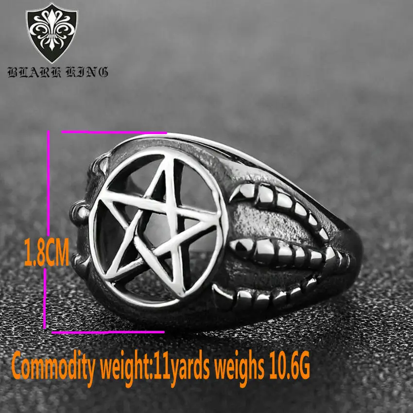 buy Men #039;s Pentagram Ring Openwork Dragon Claw Ring Men #039;s Vintage Nightclub Ring