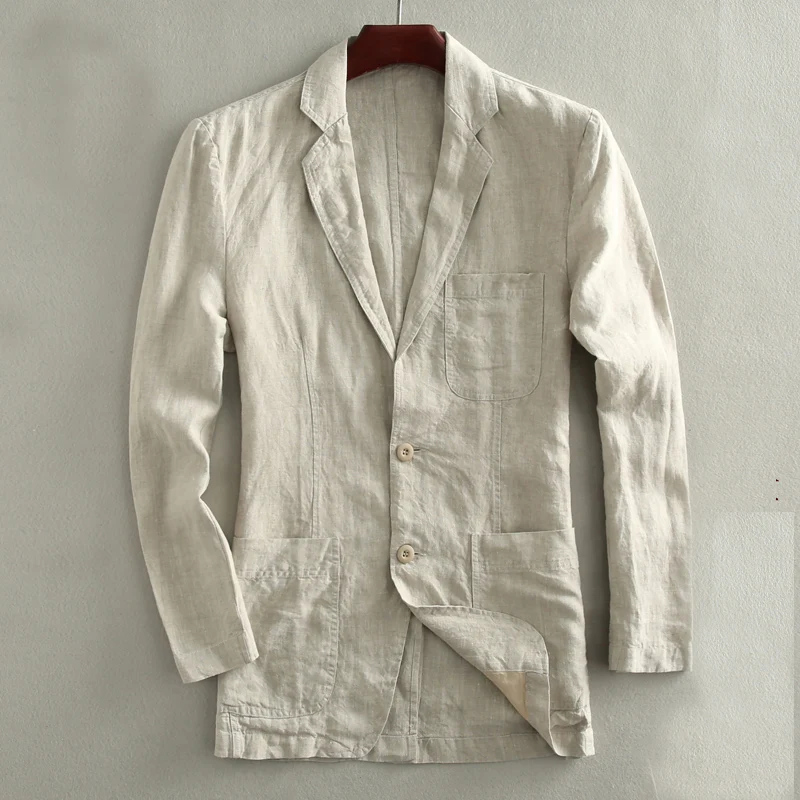 

new arrival Spring autumn Jacket Linen Suit Male Thin Casual Jacket Single Breasted blazer high quality size M L XL XXL