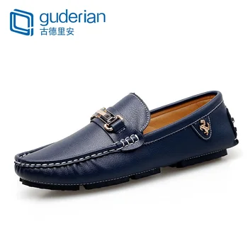 

GUDERIAN Big Size 38-48 Casual Men Loafers Shoes Moccasins Men Genuine Leather Breathable Men Flats Lightweight Driving Shoes