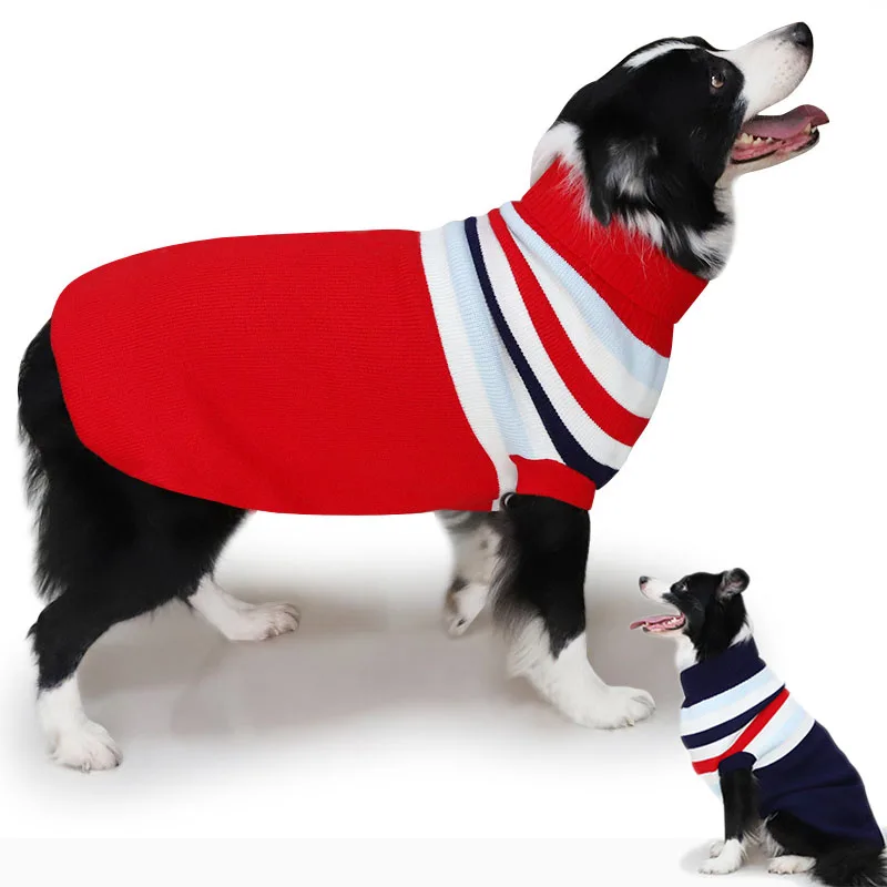 Medium & Large Dog Stripes Classic Sweaters Winter Warmth Dog Sweater