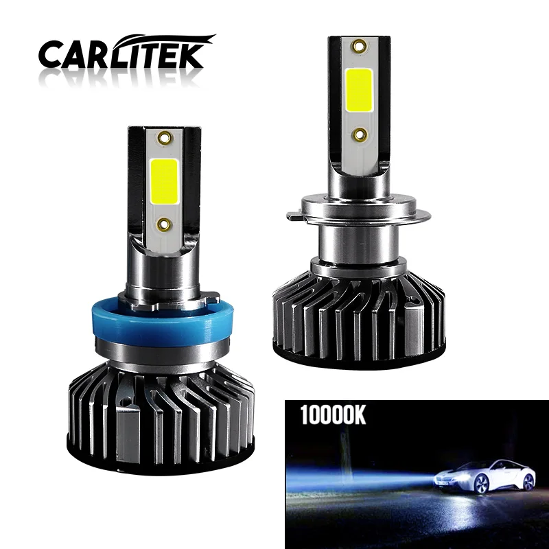 CARLitek 12 В Автомобильный светодиодный H7 головной светильник, комплект H11, лампа 24 В, автомобильная лампа H4 9003 HB2 Hi/Lo, Мини светодиодный противотуманный светильник, автомобильный головной светильник s 10000K