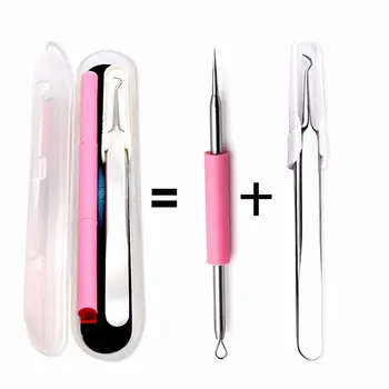 

KESMALL 2019 New Hot 2Pcs Stainless Steel Straight And Bend Tweezer Professional Eye Lashes Tweezers Women Beauty Tool XN190M
