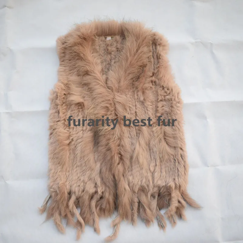 Женский жилет из кроличьего меха вязаный без рукавов 27 цветов SF0047|rabbit fur vest|knitted