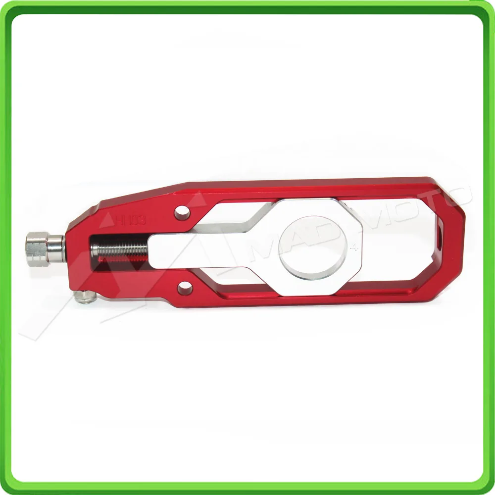 Motorcycle Chain Tensioner Adjuster fit for SUZUKI GSXR600 GSXR750 GSX-R GSXR 600  750 2006 2007 2008 2009 2010 Red & Silver (10)