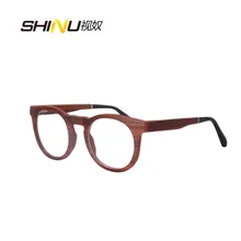 Круглые очки Ретро рамка деревянная оптическая рамка Рецептурные очки близорукость очки оправа высокое качество SH73010