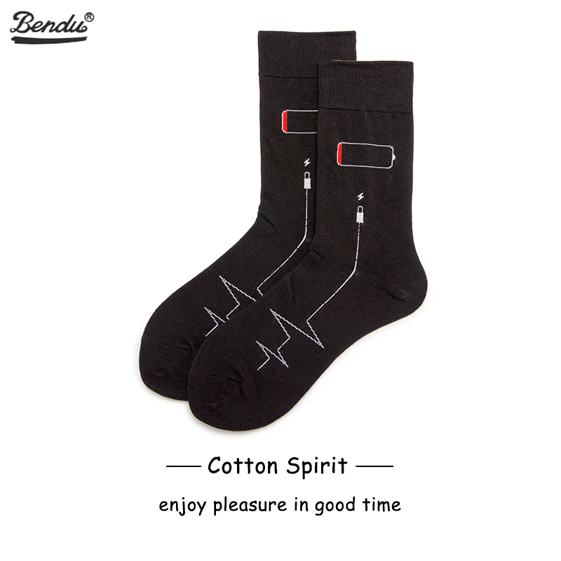 

2019 Bendu Brand New Men's Cotton Socks Dropshipping Skateboard Happy Street Fashion Hip Pop Crew Socks Casual Breathable 1 Pair