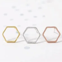 Модные шестиугольные серьги-гвоздики геометрической формы