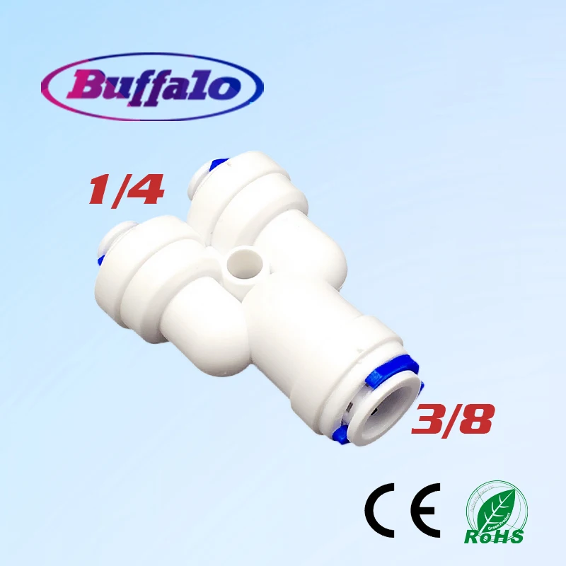 100 шт. 3/8 "1/4" 1/4 "труба od 3 Way Y Форма ro воды разъемным быстрых шланг разъем установки