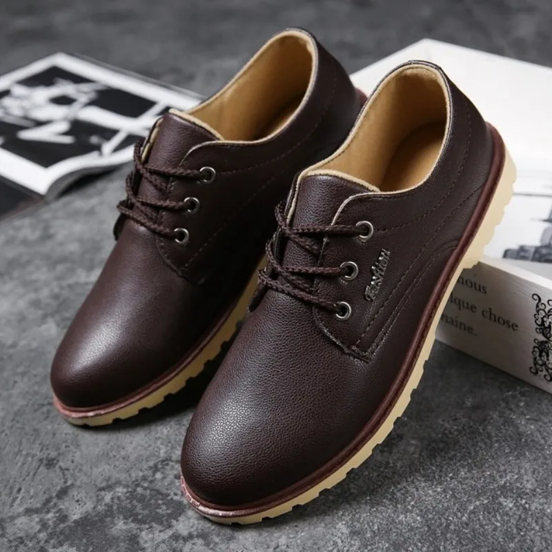 Мужская повседневная обувь chaussures homme Нескользящие Водонепроницаемые кожаные