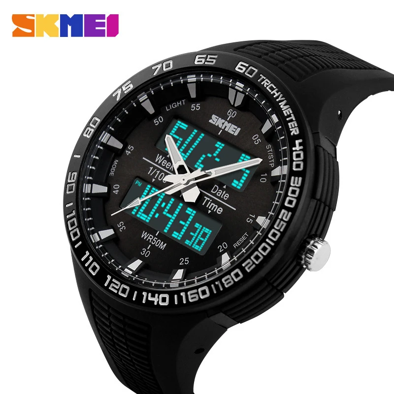 SKMEI 2016 Brand Men Sports Watch LED digital Wristwatch Diving Zone 50M Waterproof Electronic Multifunction Military Watches