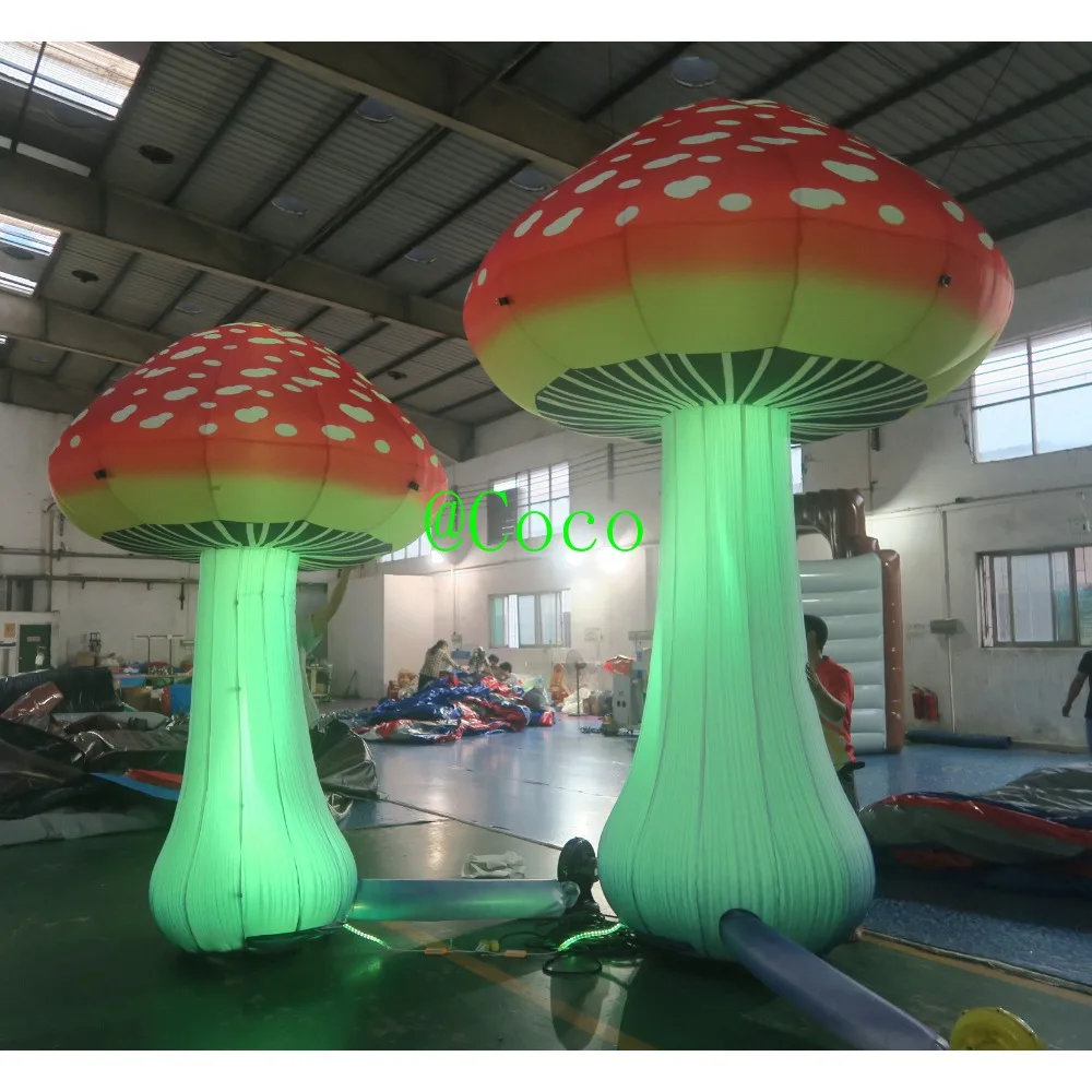 free shipment to door Popular Park decoration giant inflatable mushroom model for party LED light replica | Игрушки и хобби