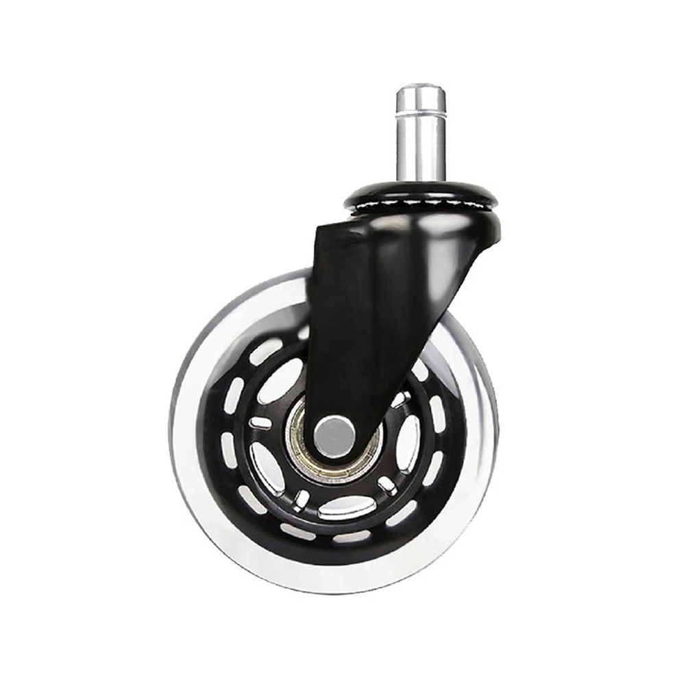 

3inch Home Vibration Reducing Skate Style Chair Wheel Universal Mute Replacement Office PU Hardware Swivel Caster 5PCS/Set