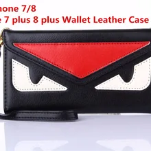 Мультяшный стиль телефон чехол для iPhone 7 8 мини сумочка кошелек кожаный чехол для iPhone 7 плюс 8 плюс телефон сумка coque