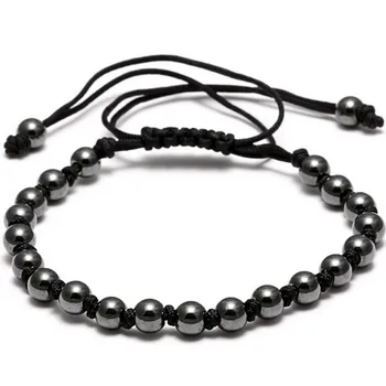 

12pcs Famous Brand AA Men Bracelet 4mm Brass Round Beads Macrame Braided Men Bracelet