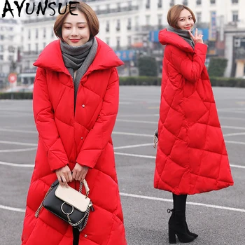 

AYUNSUE 2020 Parka Winter Jacket Women Korean Long Down Cotton Coat Fashion Overcoat Warm Parkas Para Mujer 18005 KJ2592