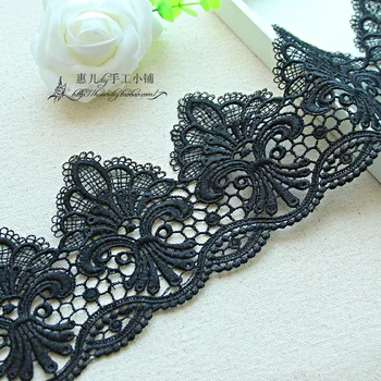 

Free shipping High-grade black water soluble lace garment skirt accessories diy design