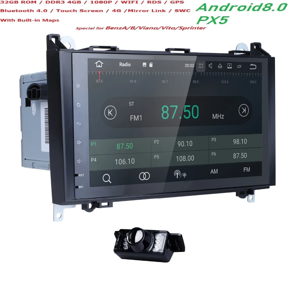 Pаспродажа 2din Android 8,0 Восьмиядерный автомобиль NODVD для Benz Sprinter W169 W245 W906 Viano Vito W639 B200 с wifi font b gps b font навигацией радио 4G ram