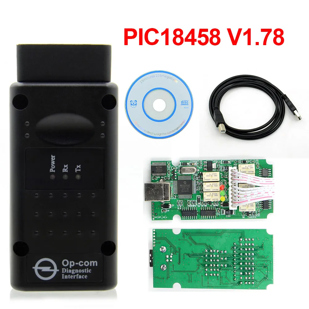 Opcom V1.99/V1.7/V1.78 V1.59 v1.95 op com для Opel obd 2 считыватель кодов OP-COM с PIC18F458 CAN BUS интерфейс