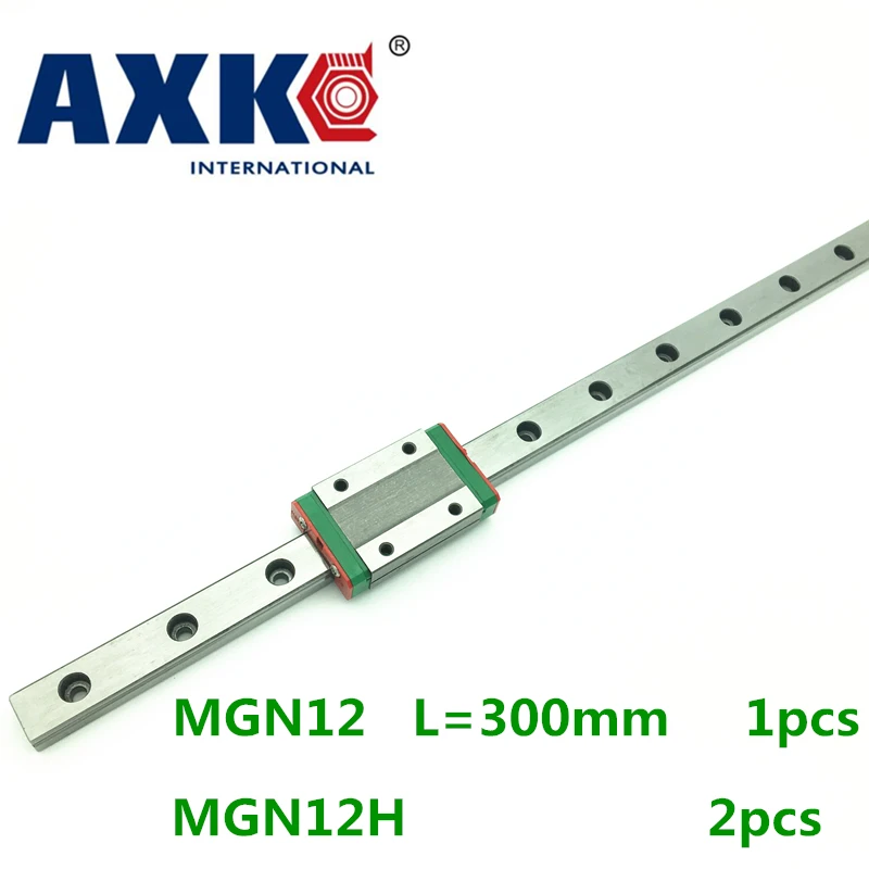 

2019 Linear Rail Axk 12mm Linear Guide Mgn12 L 300mm Rail With 2pcs Mgn12h Carriages Block For Cnc Diy And 3d Printer Xyz