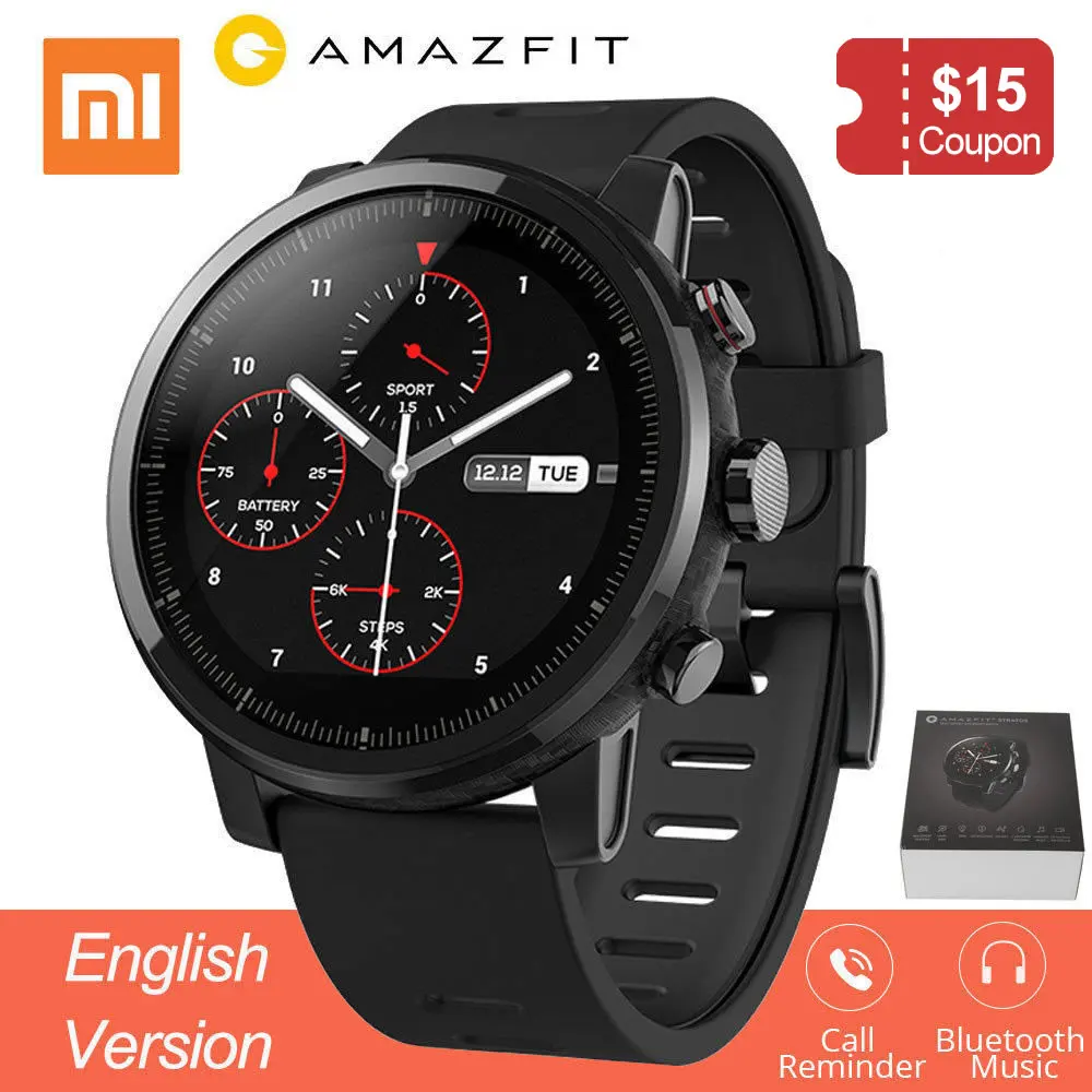 

Huami Amazfit Stratos Pace 2 Smart Men Watch With GPS Xiaomi Watches PPG Heart Rate Monitor 5ATM Waterproof
