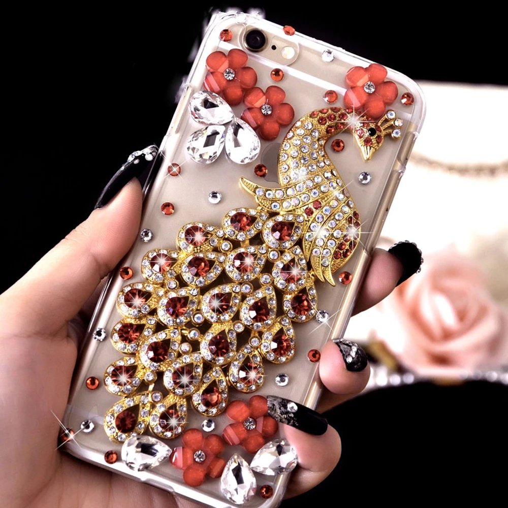 Red peacock + flower