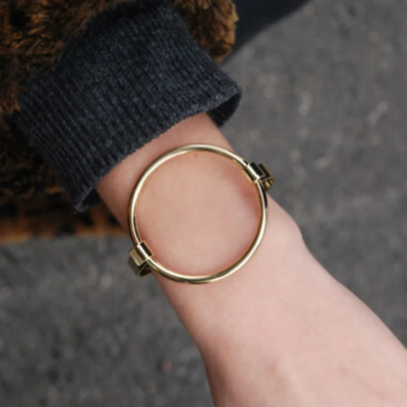 Lvytide индивидуальный тонкий круглый браслет современный минималистичный большой круглый браслет открытые круглые ювелирные изделия женские модные ювелирные изделия