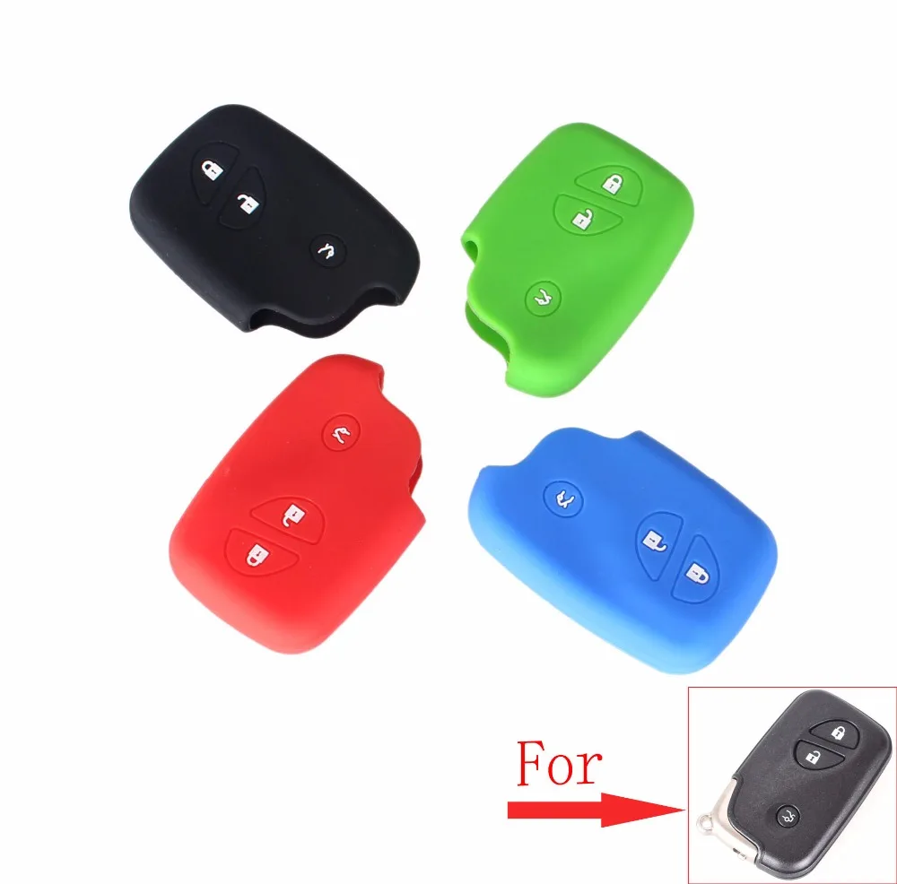 

KEYYOU 3 Buttons Silicone Key Cover For Lexus ES240 ES350 RX270 RX350 LX570 GX400 GX460 Car Key Case