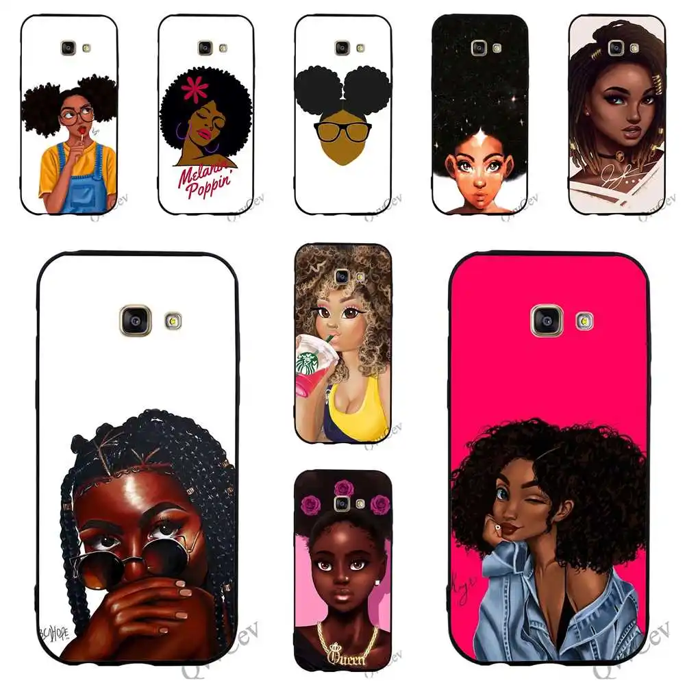

Colorful African Beauty Afro Puffs Phone Cover for Samsung S6 Edge Case Galaxy A5 A3 A6 S7 S8 S9 Plus Note 8 9 Silicone