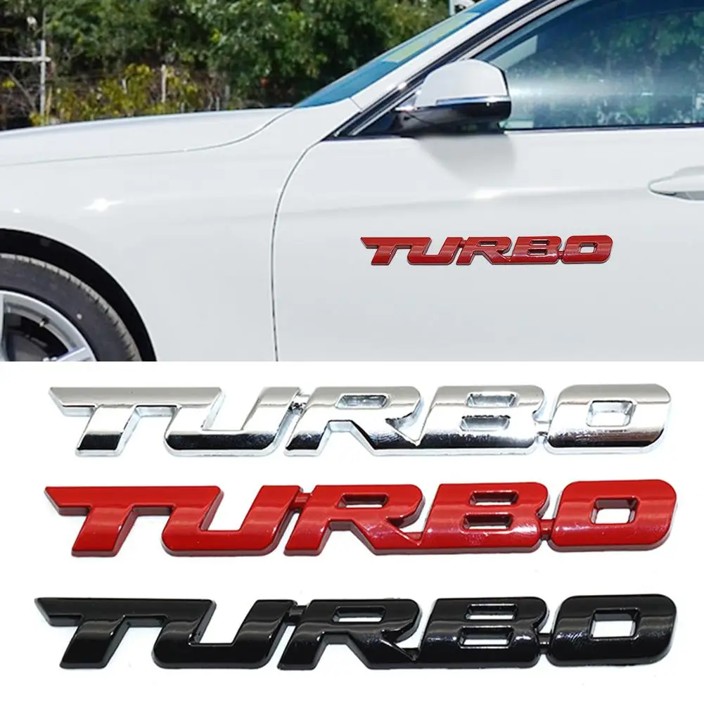 

TURBO Letter Metal Car Badge Sticker Adhesive Auto Decal Emblem Styling Decor