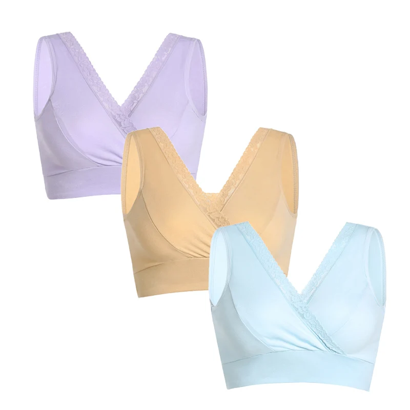 3 Pack Maternity Bra Nursing bra Lace Breastfeeding Underwear Clothing