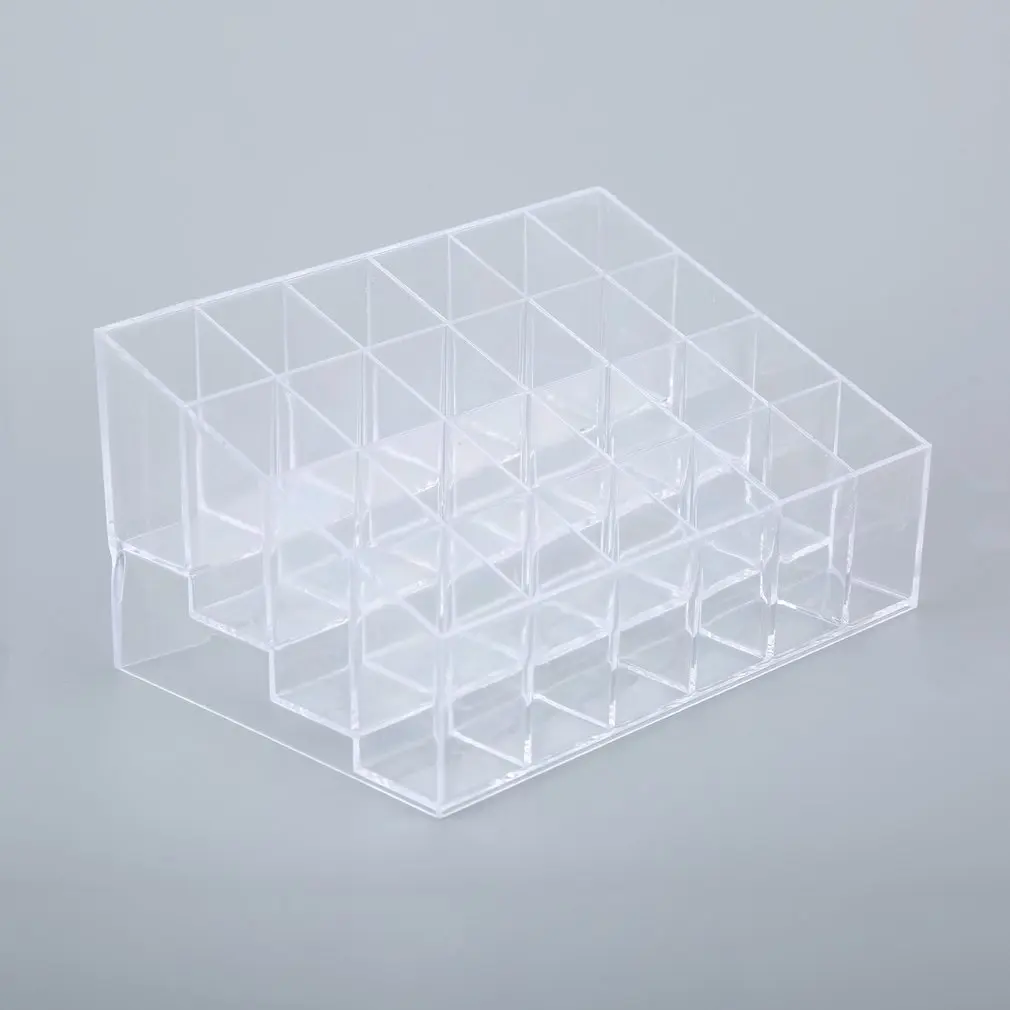 Multifunctional Transparent Lipstick rings Stand box Case Cosmetic Makeup Tools Jewelry Organizer Holder Plastic Box