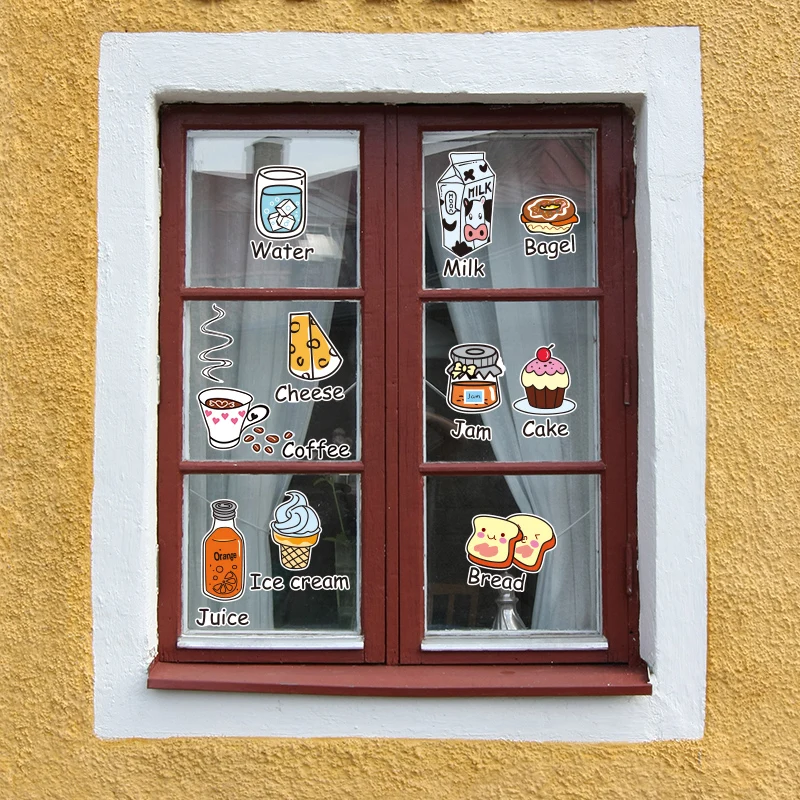 [Dreamarts] мультфильм стикер для кухни Винил DIY еда съемные настенные наклейки стены Искусство для стекла окна плитка украшение на холодильник