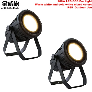 

Free Shipping 2pcs/lot Outdoor Waterproof 200W COB Led Par Light Warm White And Cold White Mixed IP65 DMX512 Aluminium Shell DJ