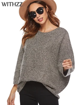 

WITHZZ Winter Thick Woolen Coat Jacket Top Women's Sweatshirt Women Clothes Round Neck Casual Style Tops Plus Size